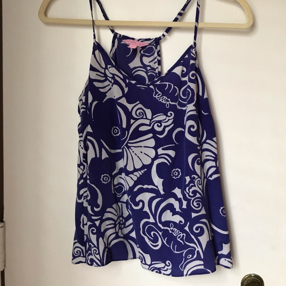 Lily Pulitzer Racerback Beach/Shell Print Cami S